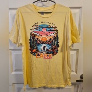 Lake Tahoe Pack It In Pack It Out Unisex Graphic T-Shirt - Yellow - Size XL